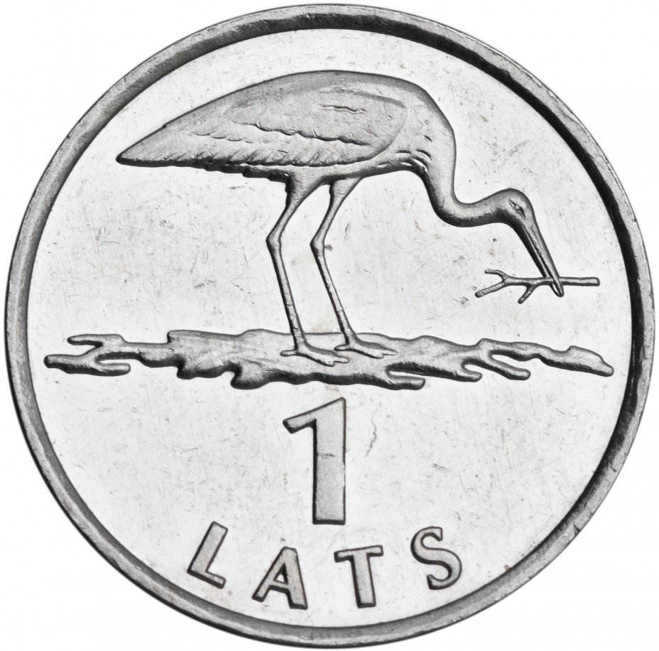 купить Латвия 1 лат 2001 Аист
