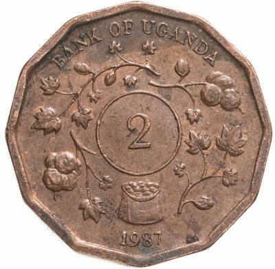 купить Уганда 2 шиллинга 1987