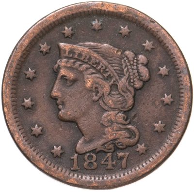 купить США 1 цент 1847 Liberty Head Cent