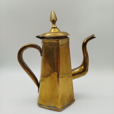 купить Кофейник граненой формы, латунь, лужение оловом, Западная Европа, 1930-1960 гг.