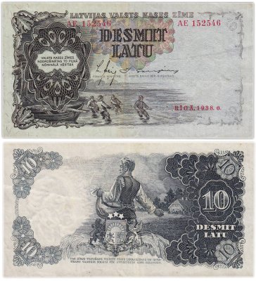 купить Латвия 10 латов 1938