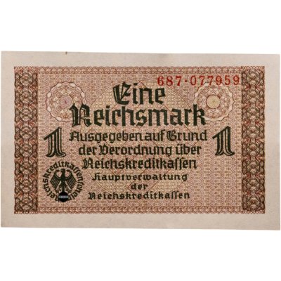 купить Германия 1 рейхсмарка (reichsmark) 1940-1945 "Немецкие оккупационные территории"
