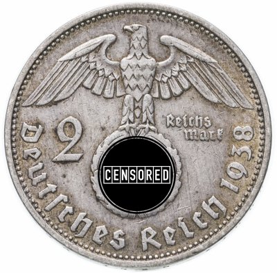 Купить 2 рейхсмарки (reichsmark) 1938   Третий рейх А