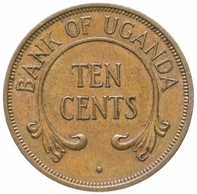 Купить Уганда 10 центов 1968