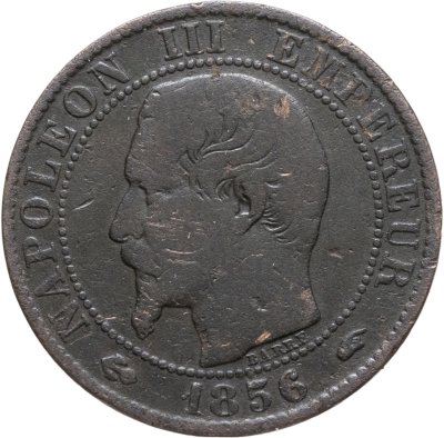 купить Франция 5 сантимов (centimes) 1856 A знак монетного двора: "A" - Париж