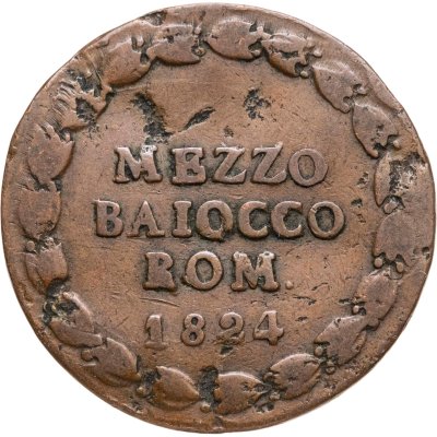 купить Папская область 1/2 байокко (mezzo baiocco) 1824