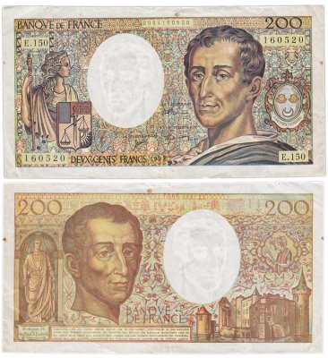 купить Франция 200 франков 1992 год (Montesquieu, барон де Монтескьё) (Pick 155e)