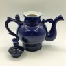 Купить Чайник фигурный из сервиза "Новгородский" ("Декоративный", "Новгород"), автор В. В. Смоляр, фарфор, крытье кобальтом, золочение, Бронницкий завод фарфоровых изделий «Возрождение», СССР, 1971-1981 гг.