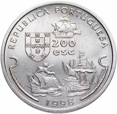 купить Португалия 200 эскудо (escudos) 1998 "Путешествие Васко да Гамы в Индию 1498 года - Васко да Гама"