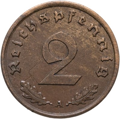 купить Германия, Третий рейх 2 рейхспфеннига (reichspfennig) 1940, знак монетного двора "А" - Берлин