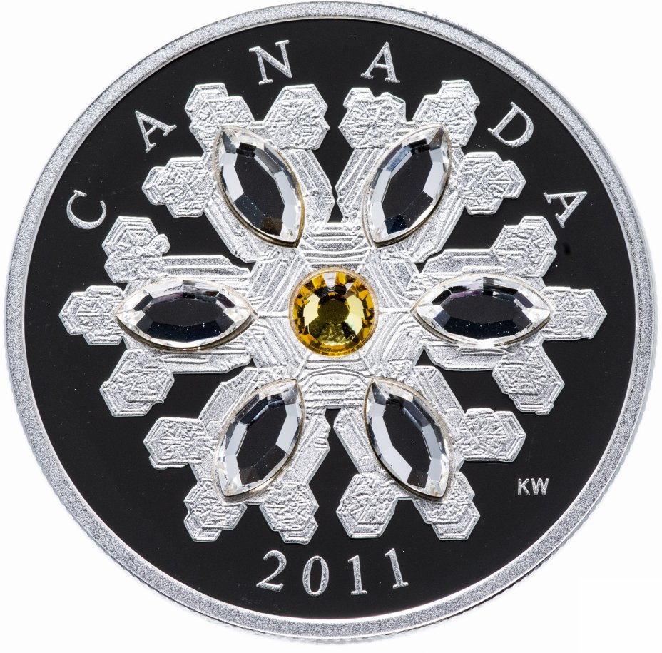 купить Канада 20 долларов 2011 "Снежинка топаз", в коробке с сертификатом