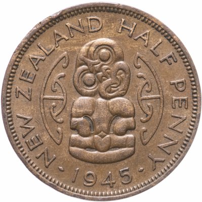 Купить Новая Зеландия 1/2 пенни (penny) 1945