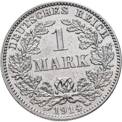 купить Германская империя 1 марка (mark) 1914 J знак монетного двора: "J" - Гамбург