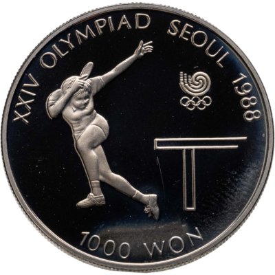 купить Южная Корея 1000 вон (won) 1988 XXIV летние Олимпийские Игры, Сеул 1988 - настольный теннис