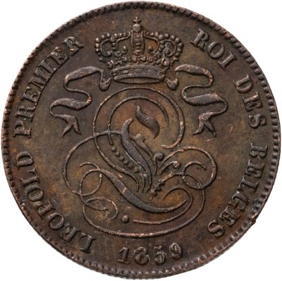 купить Бельгия 2 сантима (centimes) 1859