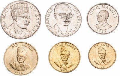 купить Заир набор монет 1976-1988 (6 штук)