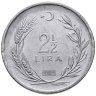 Купить Турция 2½ лиры (2,5 лиры)  1969 - 1980, тонкий гурт, случайный год