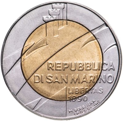 купить Сан-Марино 500 лир 1990 "1600 лет истории"