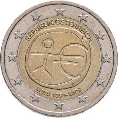 купить Австрия 2 евро 2009 "10 лет Экономическому и валютному союзу"