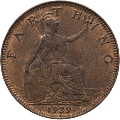 купить Великобритания 1 фартинг (farthing) 1929