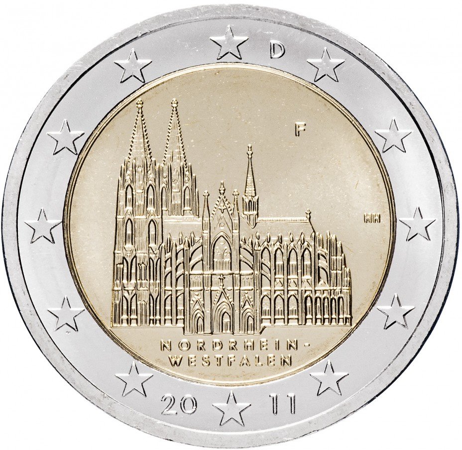 купить Германия 2 евро 2011 F "Федеральные земли Германии: Северный Рейн - Вестфалия"