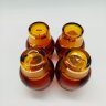 Купить Набор для подачи алкогольных напитков с растительным декором на 4 персон, цветное стекло, матирование, резььба, золочение, Bohemia Crystal (Bohemia Glass), Чехословакия, 1960-1980 гг.