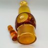 Купить Набор для подачи алкогольных напитков с растительным декором на 4 персон, цветное стекло, матирование, резььба, золочение, Bohemia Crystal (Bohemia Glass), Чехословакия, 1960-1980 гг.