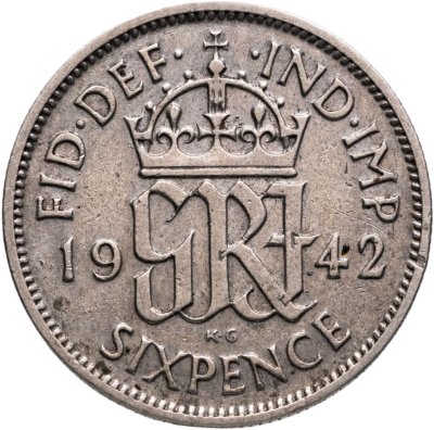 купить Великобритания 6 пенсов (pence) 1942