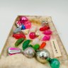 Купить Набор миниатюрных елочных игрушек "Малютка" (25 игрушек) в коробке, стекло, пластик, металл, картон, Московский завод ёлочных украшений, СССР, 1970-1980 гг.