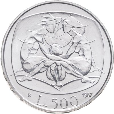 купить Италия 500 лир (lire) 1987 "Год семьи" с сертификатом