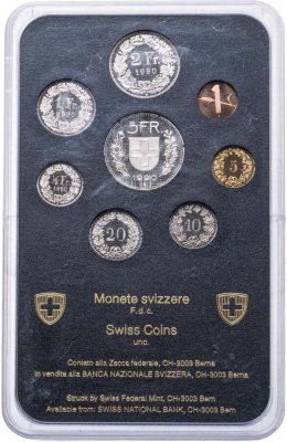 купить Швейцария 1990 годовой набор из 8-ми монет в оригинальной пластиковой упаковке