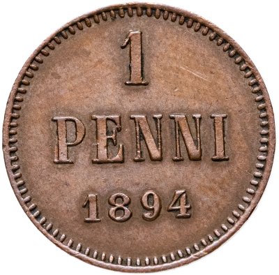 купить 1 пенни 1894, монета для Финляндии