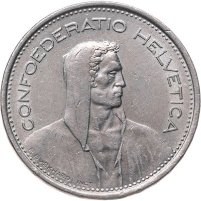 купить Швейцария 5 франков (francs) 1968 B