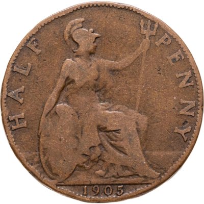купить Великобритания 1/2 пенни (penny) 1905
