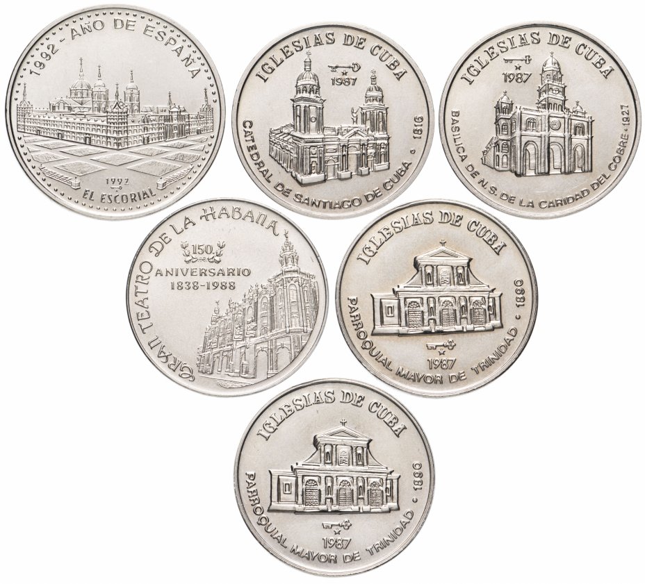 купить Куба набор из 6 монет 1 песо 1987-1992