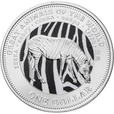 купить Фиджи 1 доллар 2009 "Великие животные мира - Зебра"