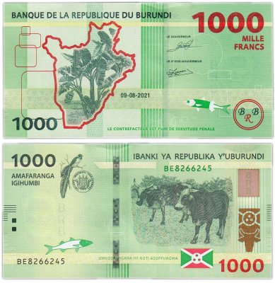купить Бурунди 1000 франков 2021 (Pick 51) гибрид