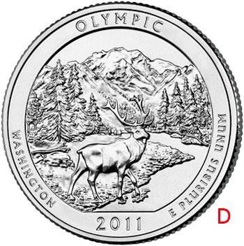 Купить США 25 центов (квотер) 2011 D — Национальный парк Олимпик