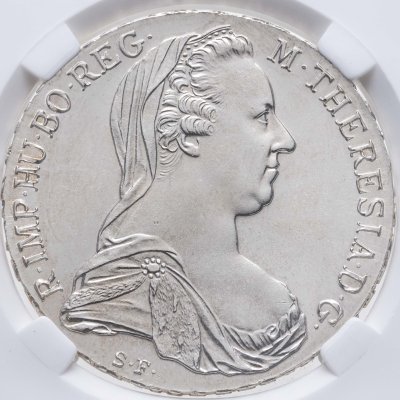 купить Австрия 1 талер (thaler) 1780 талер Марии Терезии (Рестрайк) в слабе ННР MS66