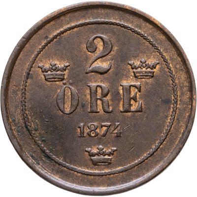 купить Швеция 2 эре (ore) 1874