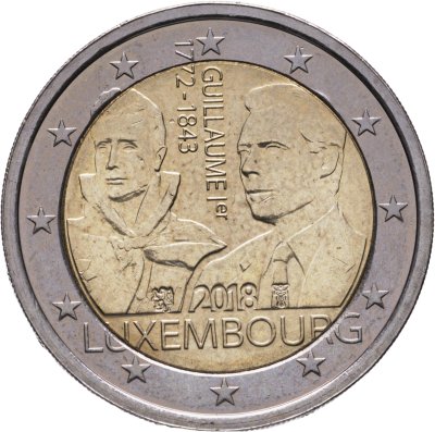 купить Люксембург 2 евро (euro) 2018 "175 лет со дня рождения Виллема I"
