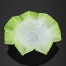 Купить Блюдо для фруктов с фестончатым бортом, выполненное в зеленых тонах с эффектом деграде, стекло, выдувание, Ключинский завод купцов Болотиных, Российская империя, 1880-1910 гг.