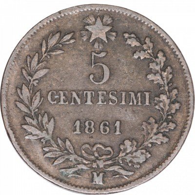купить Италия 5 чентезимо 1861