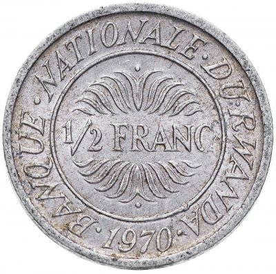 купить Руанда 1/2 франка 1970