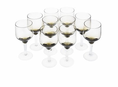 Купить Набор фужеров из двухцветного стекла (10 штук), стекло, СССР, 1970-1990 гг.