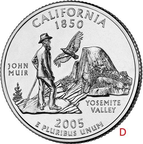 купить США 25 центов (квотер) 2005 D — штат Калифорния