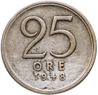 купить Швеция 25 эре (ore) 1948