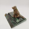 Купить Визитница со скульптурой в виде собаки, бронза, камень, Россия, 2010-2015 гг.