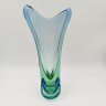 Купить Ваза для цветов сине-зеленого оттенка, дизайнер Emanuel Baranek, стекло, гутная техника, Скрдловице (Skrdlovice), Чехословакия, 1970-1990 гг.