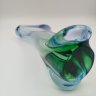 Купить Ваза для цветов сине-зеленого оттенка, дизайнер Emanuel Baranek, стекло, гутная техника, Скрдловице (Skrdlovice), Чехословакия, 1970-1990 гг.